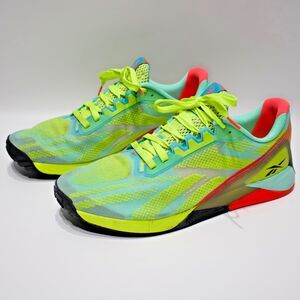 Reebok Nano X1 Training Shoes Sneakers Fluorescent Yellow Men Size 12 Light Wear